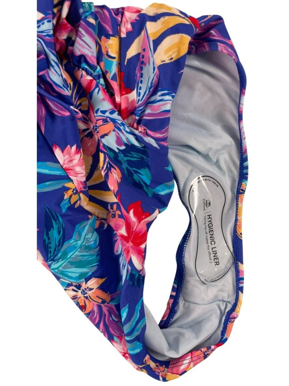 Cupshe Tummy Control Square Neck One-Piece Floral Swimsuit Adjustable Size L NEW - Picture 5 of 9